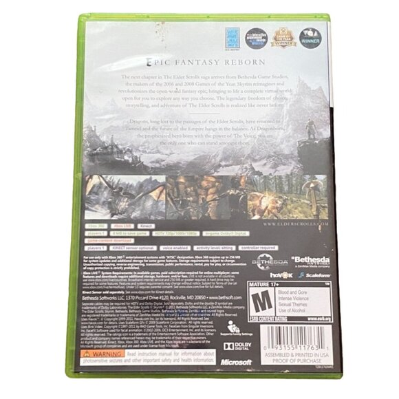 XBOX 360 The Elder Scrolls V: SKYRIM-Rated M-GUC - Picture 2 of 4